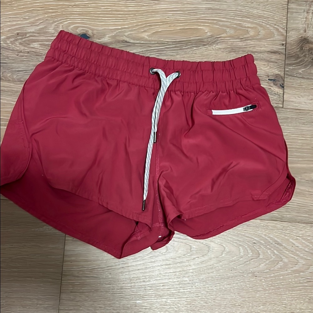 Vuori Women's Athletic Shorts in Red